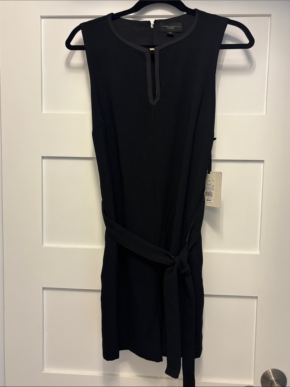Victoria Beckham for Target Black Sleeveless Tie-Waist Romper